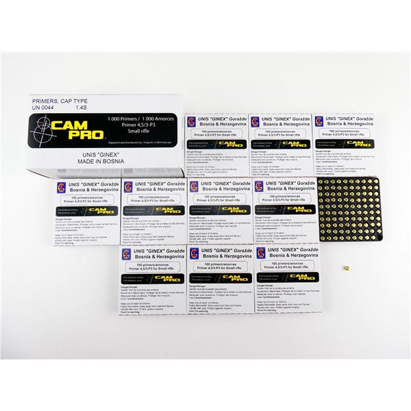 CAM PRO NO 4,5/3-P3 SMALL RIFLE PRIMERS LOT