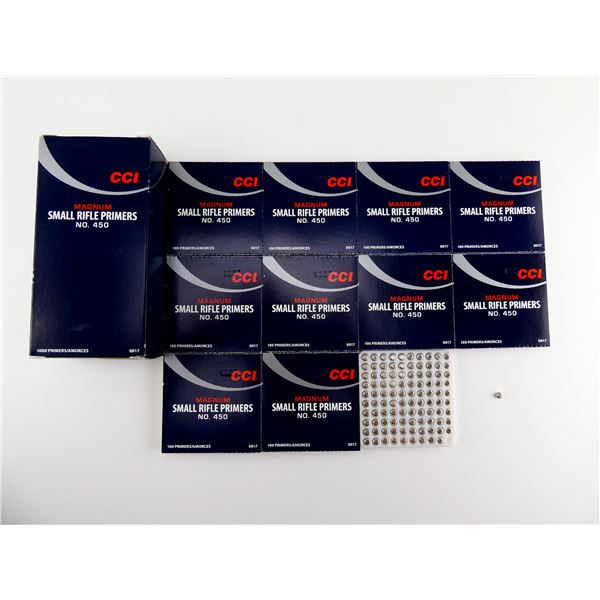 CCI NO. 450 MAGNUM SMALL RIFLE PRIMERS LOT
