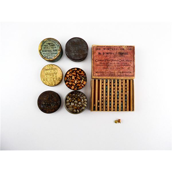 ASSORTED PRIMERS AND PERCUSSION CAPS LOT