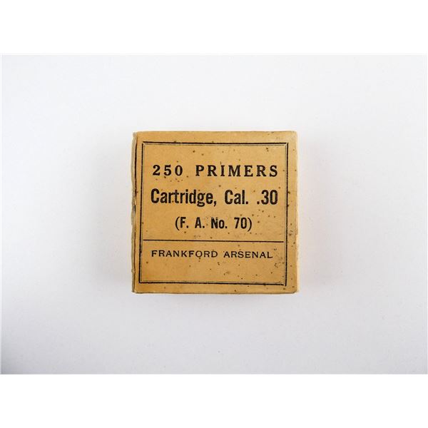 COLLECTIBLE FRANKFORD ARSENAL NO. 70 .30 CALIBER PRIMERS LOT