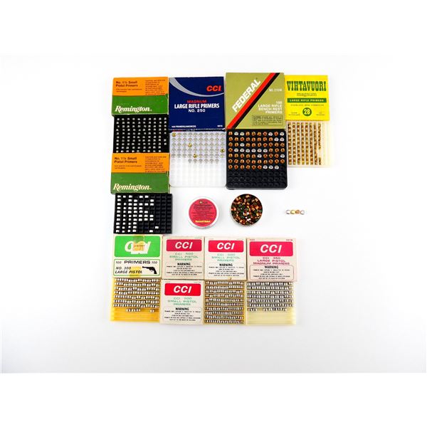 ASSORTED PRIMERS AND PERCUSSION CAPS LOT