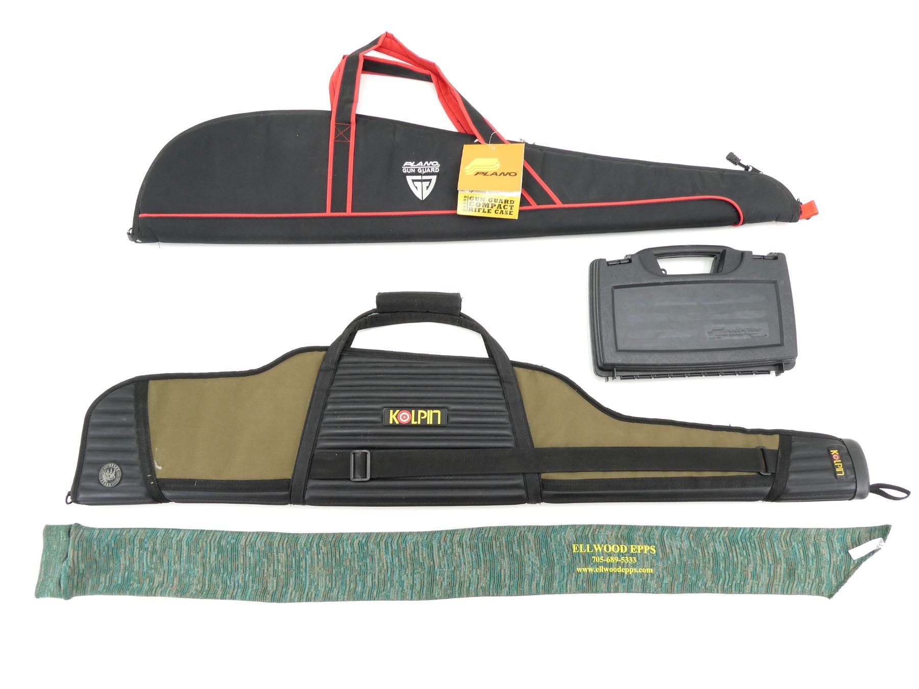 ASSORTED SOFT PADDED RIFLE CASES AND HARD PADDED HAND GUN CASE LOT
