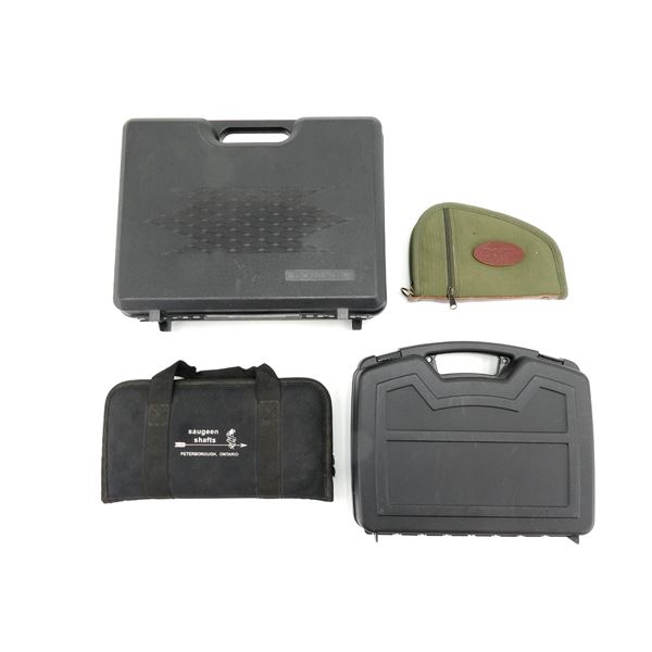 ASSORTED SOFT / HARD PADDED AND NON-PADDED HANDGUN CASES LOT