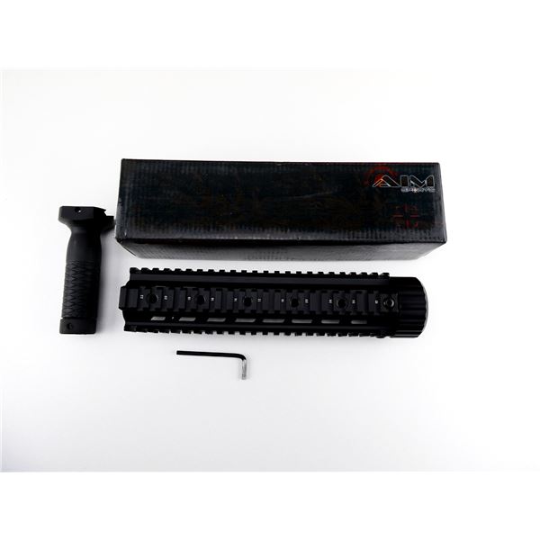 AIM SPORTS AR15 / M4 FREE FLOATING QUAD RAIL HAND GUARD AND UNKNOWN VERTICAL GRIP LOT