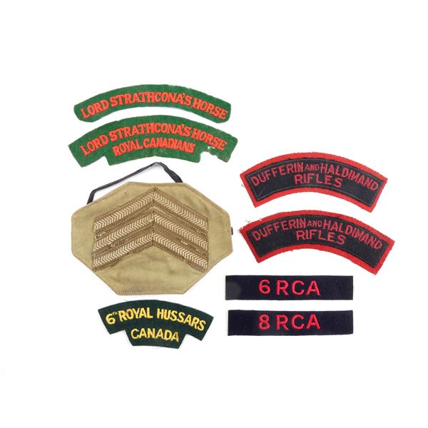 ASSORTED WWII CANADIAN MILITARY BADGES / ARMBAND LOT