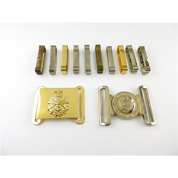 ASSORTED CANADIAN MILITARY BELT BUCKLES, ETC. LOT