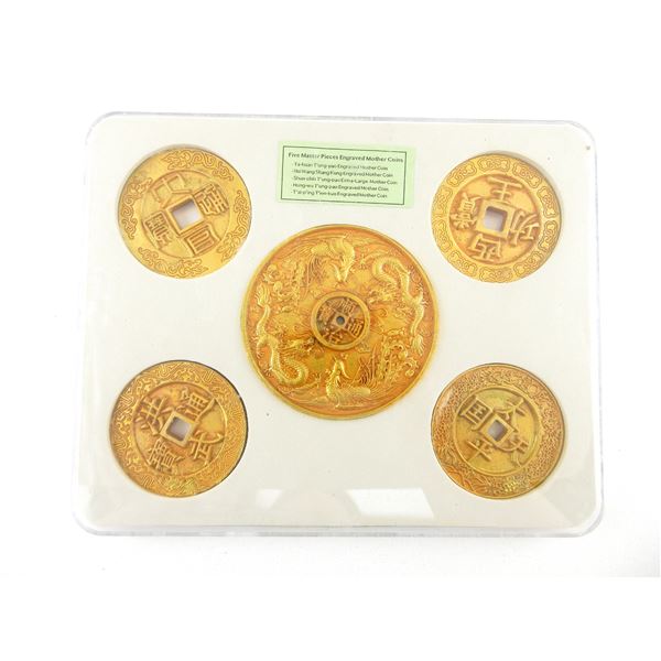 CHINESE GILT CIRCULATED TOKENS IN CASE