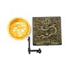 Image 1 : CHINESE GILT COPPER MINISTRY OF WAR DRAGON PLATE WITH BOX