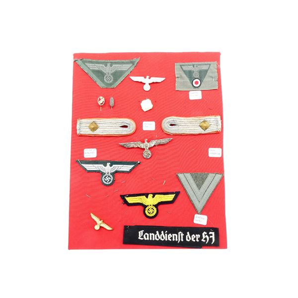 ASSORTED WWII GERMAN BADGES, ETC. LOT