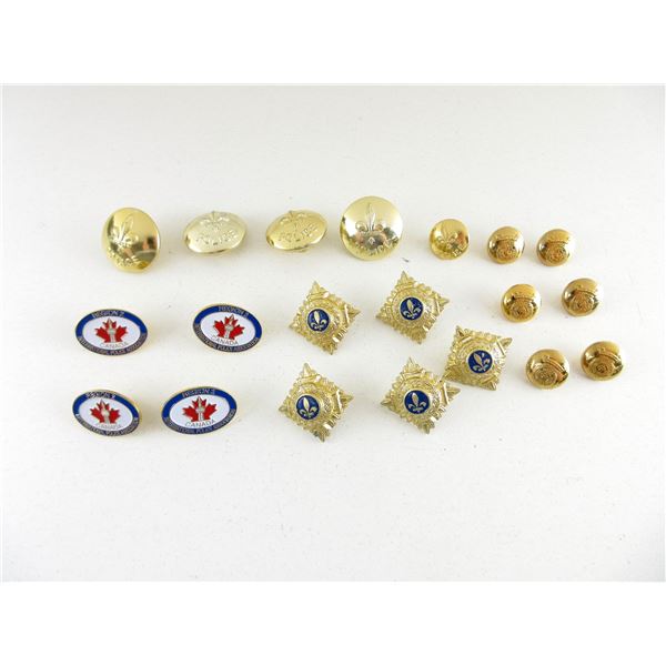 ASSORTED CANADIAN POLICE BUTTONS, PIPS AND PINS LOT