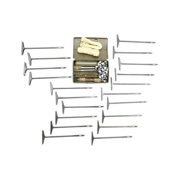 GERMAN WALTHER P1 / P38 CLEANING KIT AND UNKNOWN MILITARY PISTOL CLEANING RODS LOT