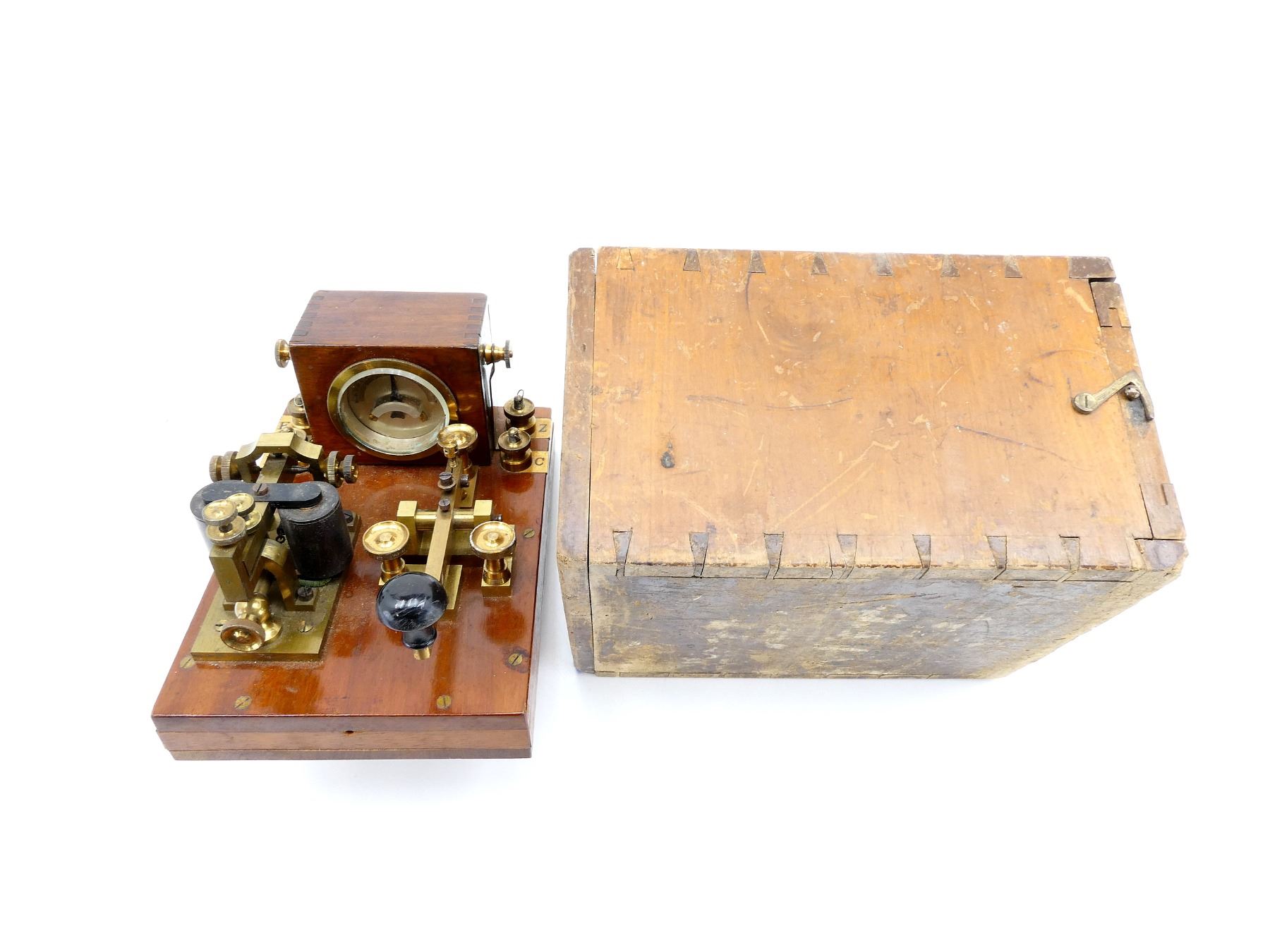 WWI BRITISH MILITARY MORSE CODE TELEGRAPH WITH CASE