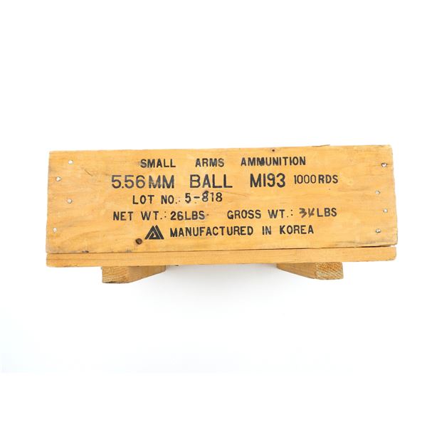 SMALL ARMS AMMUNITION 5.56 BALL M193 AMMO CRATE