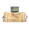 Image 1 : U.S. MILITARY WOODEN AMMO CRATE AND METAL AMMO TIN LOT