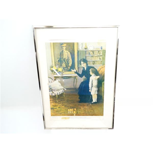 WWI "THE STORY OF HIS BRAVE CANADIAN FATHER" FRAMED POSTER