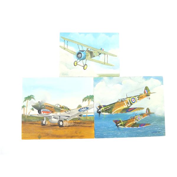 ASSORTED MILITARY AIRCRAFT PAINTINGS LOT