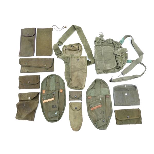 ASSORTED WWII / POST-WWII MILITARY POUCH / CASES, ETC. LOT
