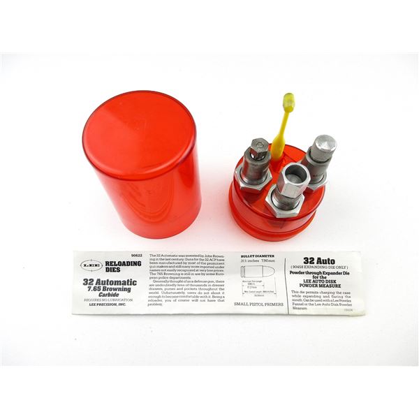 LEE .32 AUTO / 7.65 BROWNING CARBIDE RELOADING DIES