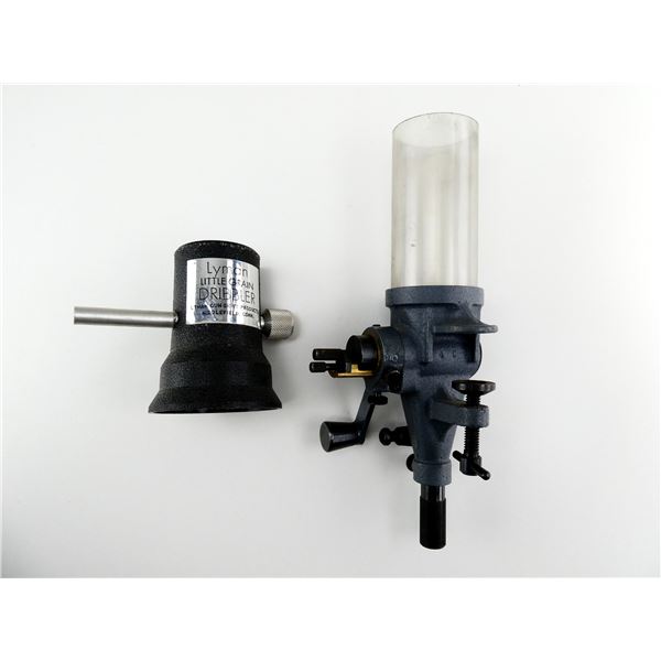 LYMAN POWDER MEASURE AND LITTLE GRAIN DRIBBLER LOT