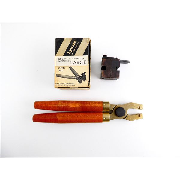 LYMAN .557 CAL. BULLET MOLD AND HANDLES LOT