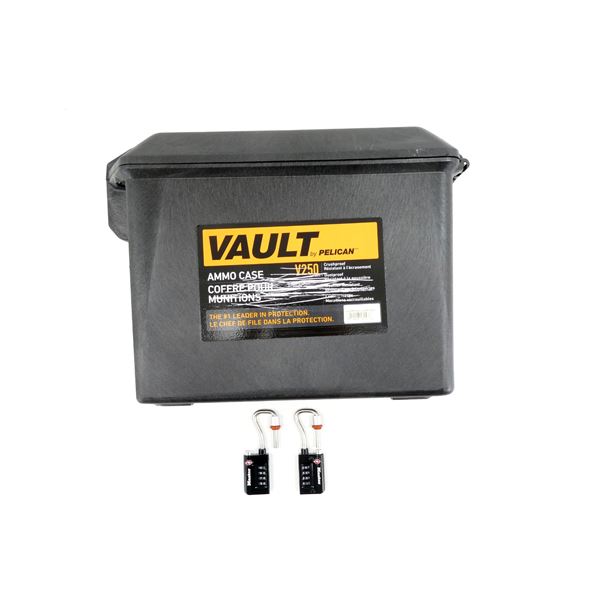 VAULT BY PELICAN AMMO CASE AND COMBINATION LOCK LOT