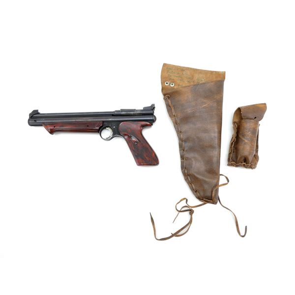 CROSMAN MEDALIST II MODEL 1300 .22 CAL. AIR PISTOL WITH HOLSTER, ETC. LOT