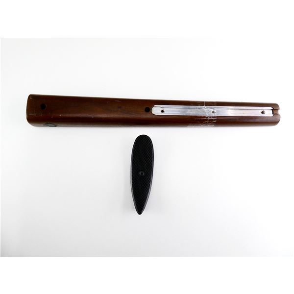 SWEDISH HEAVY BARREL RIFLE FOREARM AND ANSCHUTZ BUTT PLATE LOT