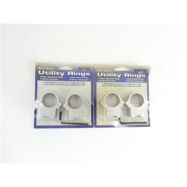 B-SQUARE 1" MEDIUM ALUMINUM SCOPE RINGS LOT