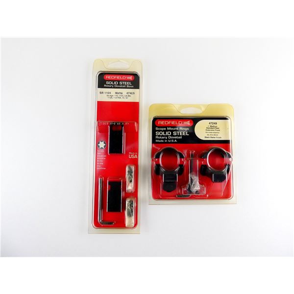 REDFIELD ROTARY DOVETAIL 1" SCOPE RINGS AND BASE LOT