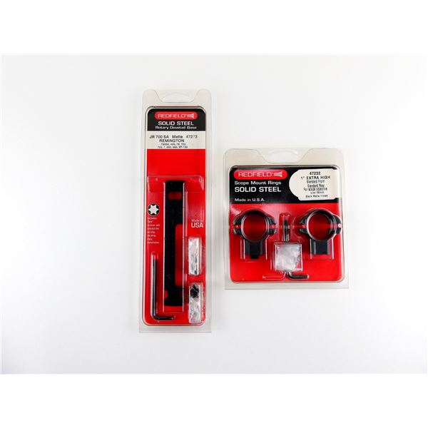 REDFIELD ROTARY DOVETAIL 1" SCOPE RINGS AND BASE LOT