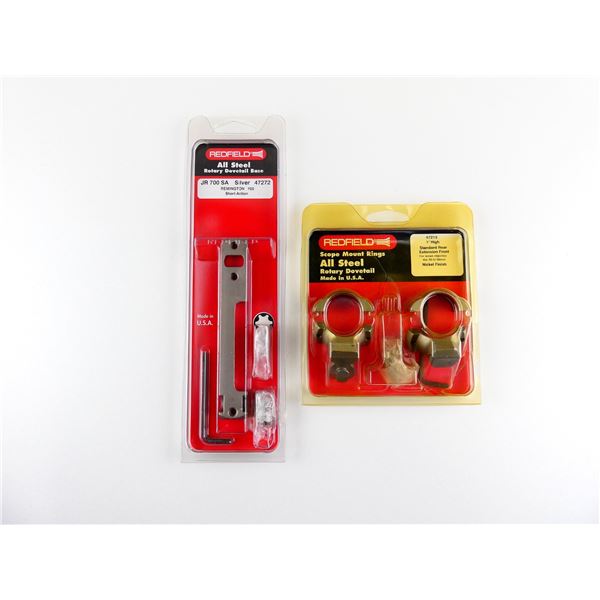 REDFIELD ROTARY DOVETAIL 1" SCOPE RINGS AND BASE LOT