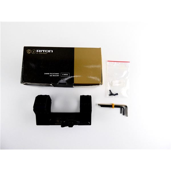 RITON 34MM PICATINNY QD SCOPE RINGS AND RAIL LOT