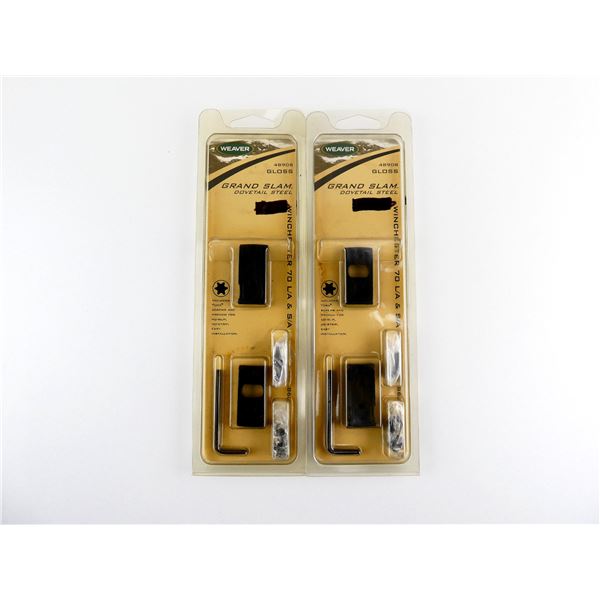 WEAVER WINCHESTER 70 LONG AND SHORT ACTION GRAND SLAM DOVETAIL SCOPE MOUNT BASE LOT