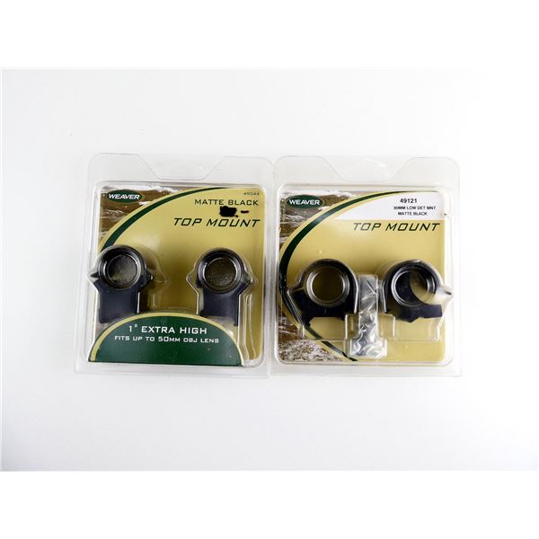 ASSORTED WEAVER SCOPE RINGS LOT