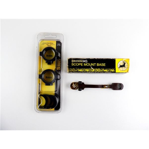 BURRIS 30MM SCOPE RINGS AND BROWNING SCOPE MOUNT BASES LOT