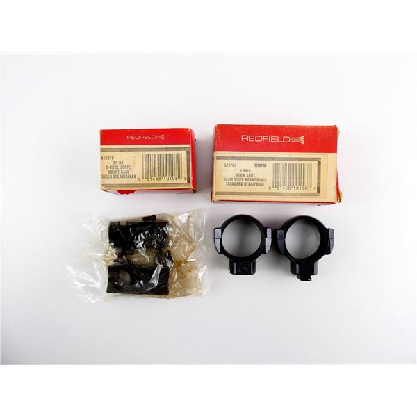 REDFIELD 30MM SCOPE RINGS AND SCOPE MOUNT BASE LOT