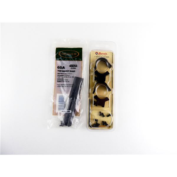 BURRIS 1" SCOPE RINGS AND WEAVER TOP MOUNT BASE