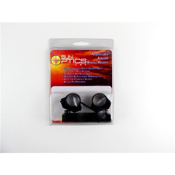 SUN OPTICS ADJUSTABLE 1" AIRGUN RINGS / 11MM MOUNT