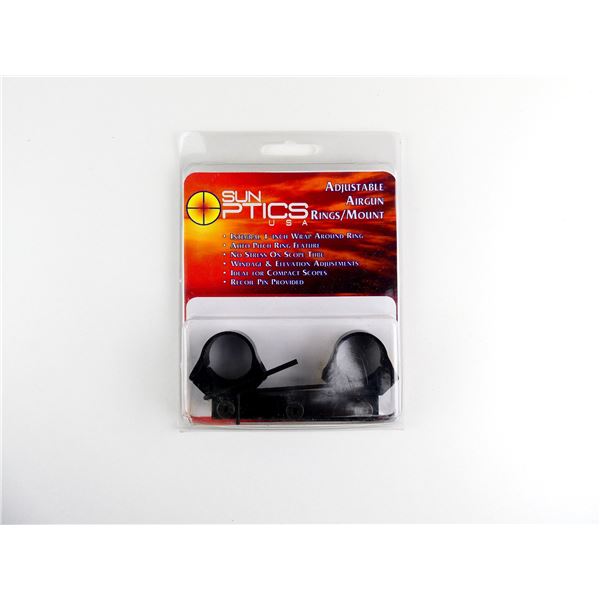 SUN OPTICS ADJUSTABLE 1" AIRGUN RINGS / 11MM MOUNT