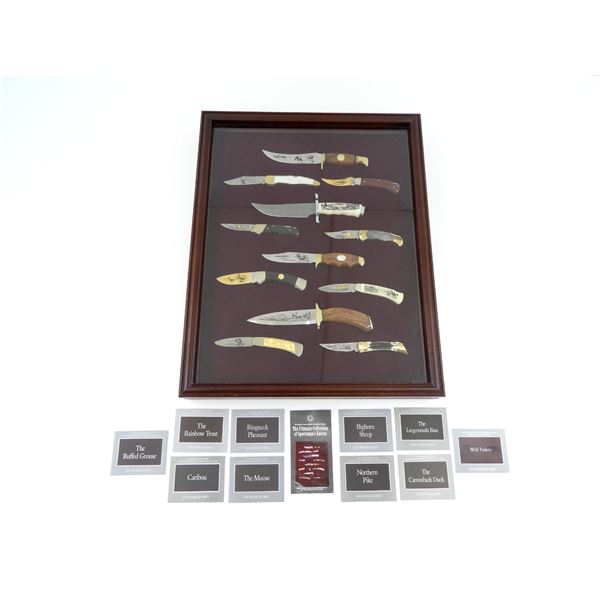 FRANKLIN MINT ULTIMATE COLLECTION OF SPORTSMAN'S KNIVES SET