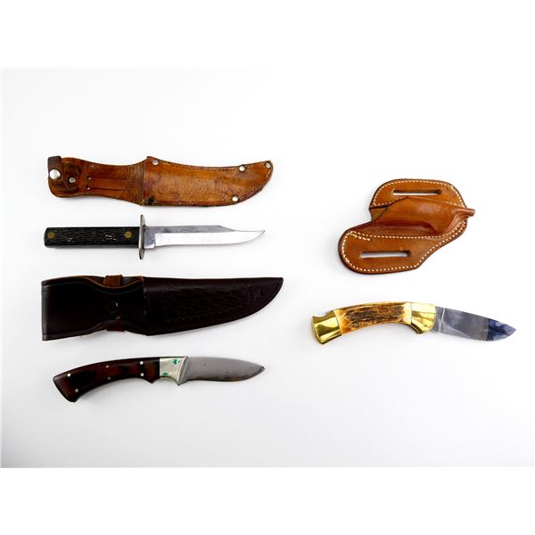 ASSORTED FIXED AND FOLDING BLADE HUNTING KNIFE LOT