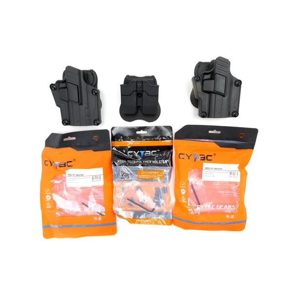 CYTAC ASSORTED PISTOL HOLSTER AND MAG POUCH LOT