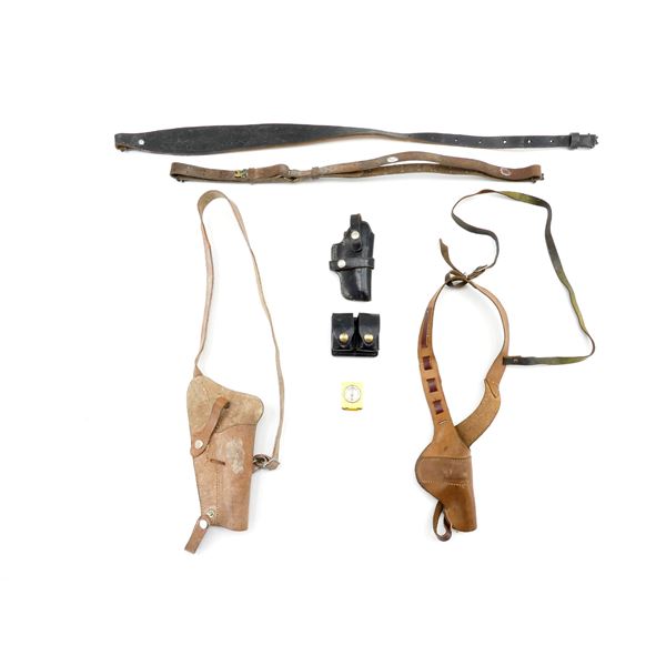 ASSORTED LEATHER HOLSTER AND MAG POUCH LOT