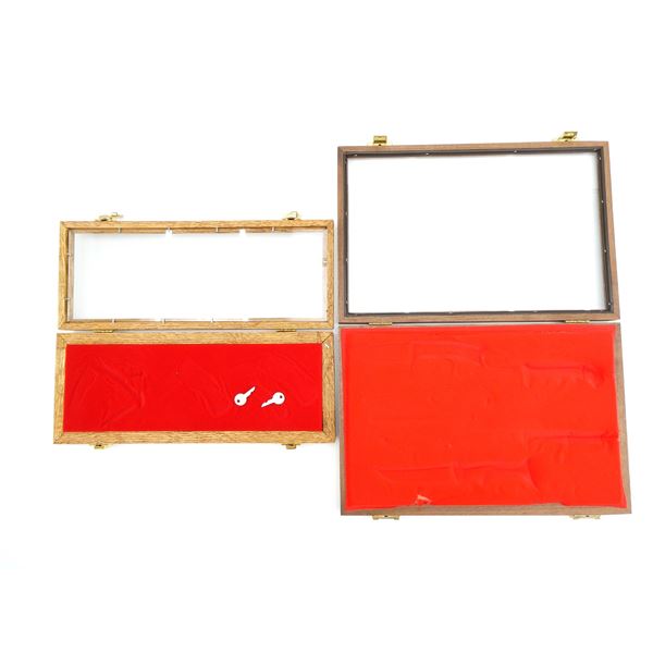 WOOD AND GLASS DISPLAY CASES LOT