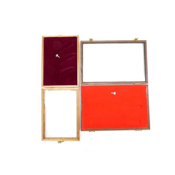 WOOD AND GLASS DISPLAY CASES LOT