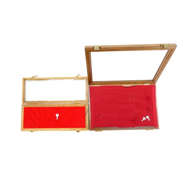 WOOD AND GLASS DISPLAY CASES LOT