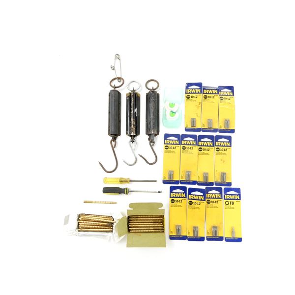 ASSORTED DRILL BITS, POCKET BALANCES, JAGS, ETC. LOT
