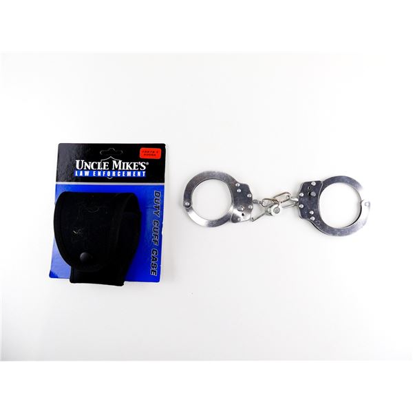 UNCLE MIKE'S LAW ENFORCEMENT DUTY CUFF CASE AND HAND CUFF LOT