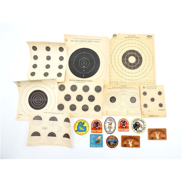 ASSORTED TARGETS AND HUNTING / FISHING PATCH LOT