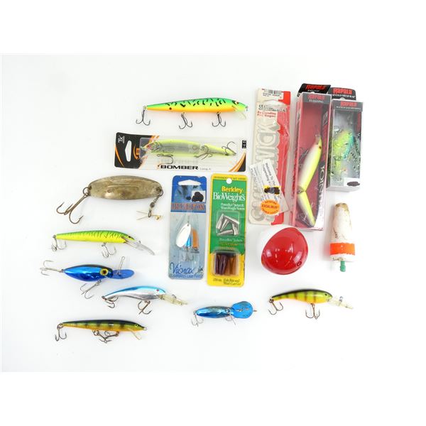 ASSORTED FISHING LURES AND ACCESSORIES LOT